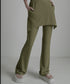 Asymmetric Skirted Flare Pants
